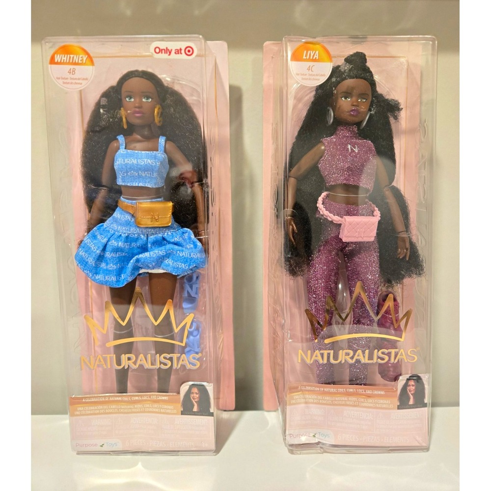 Naturalistas Whitney 4B Hair & Liya 4C Hair 11.5in Fashion Dolls Lot of 2